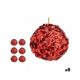 Set di palline di Natale Krist+ 79545 Rosso Plastica Paillettes (8 Unità)