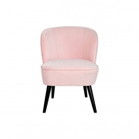 Poltrona DKD Home Decor Nero Rosa chiaro Legno 60 x 70 x 78 cm