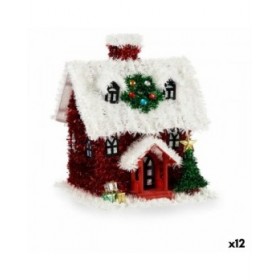 Statua Decorativa Casa Tinsel Bianco Rosso polipropilene PET 19 x 24,5 x 19 cm (12 Unità)