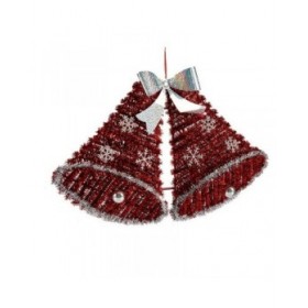 Decorazione Natalizia Ciondolo Cappe Tinsel Luce LED Bianco Rosso 52 x 31,5 x 7,5 cm (12 Unità)