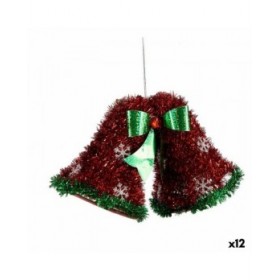 Decorazione Natalizia Ciondolo Cappe Tinsel Rosso Verde 21 x 14 x 10 cm (12 Unità)