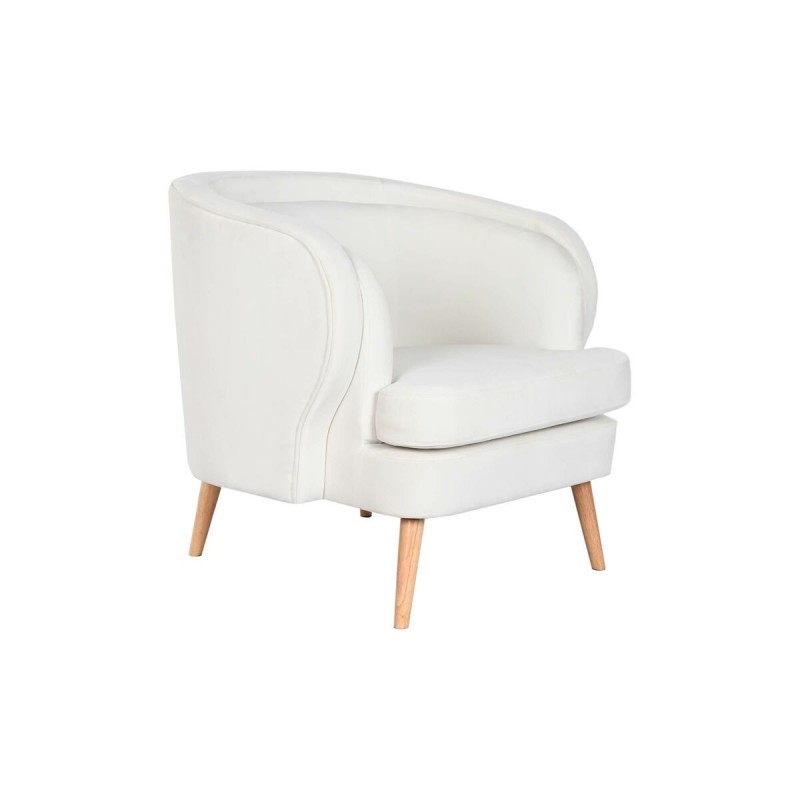 Poltrona DKD Home Decor Bianco Naturale Legno 91 x 80 x 78 cm