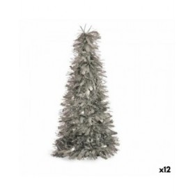 Statua Decorativa Albero di Natale Tinsel Argentato polipropilene PET 27 x 45,5 x 27 cm (12 Unità)