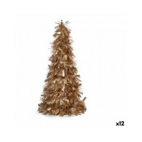 Statua Decorativa Albero di Natale Tinsel Dorato polipropilene PET 27 x 45,5 x 27 cm (12 Unità)