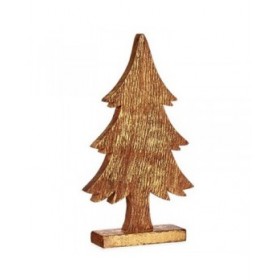 Statua Decorativa Albero di Natale Dorato Legno 5 x 39 x 22 cm (6 Unità)