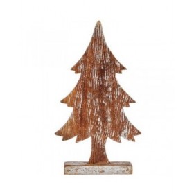 Statua Decorativa Albero di Natale Argentato Legno 5 x 39 x 21 cm (6 Unità)