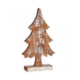 Statua Decorativa Albero di Natale Argentato Legno 5 x 39 x 21 cm (6 Unità)