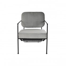 Poltrona DKD Home Decor Grigio Metallo 62 x 76 x 76 cm 55 x 71 x 72 cm