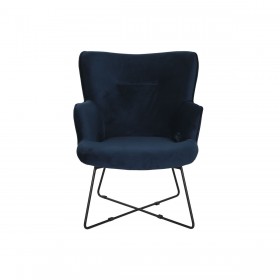 Poltrona DKD Home Decor Azzurro Nero Metallo 68 x 76 x 90 cm