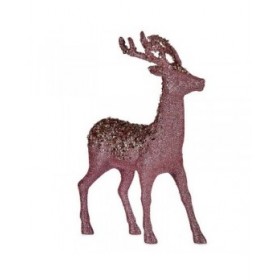Statua Decorativa Renna di Natale Rosa Plastica 15 x 45 x 30 cm (8 Unità)