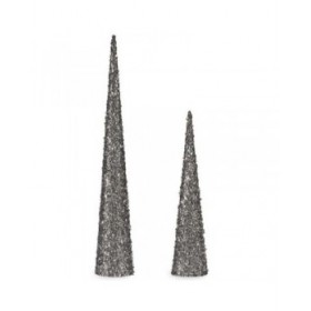Set di Cifre Coni Paillettes Argentato Plastica (4 Unità)