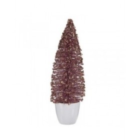 Statua Decorativa Albero di Natale Rosa Dorato 10 x 33 x 10 cm (6 Unità)