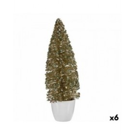 Statua Decorativa Albero di Natale Bronce Dorato Plastica 10 x 33 x 10 cm (6 Unità)