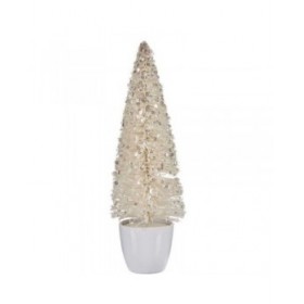 Statua Decorativa Albero di Natale Bianco Plastica 10 x 33 x 10 cm (6 Unità)