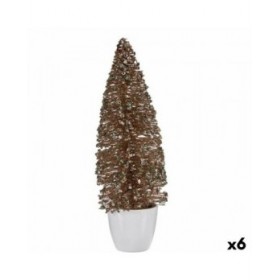 Statua Decorativa Albero di Natale Menta champagne Plastica 10 x 33 x 10 cm (6 Unità)