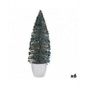 Statua Decorativa Albero di Natale Azzurro Dorato Plastica 10 x 33 x 10 cm (6 Unità)