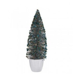 Statua Decorativa Albero di Natale Azzurro Dorato Plastica 10 x 33 x 10 cm (6 Unità)
