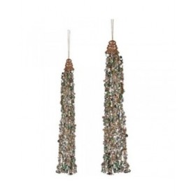 Decorazione Natalizia Ciondolo Corone Azzurro champagne (24 Unità)