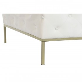 Panca DKD Home Decor Bianco Dorato Metallo 100 x 100 x 45 cm