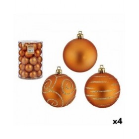 Set di palline di Natale Arancio PVC 6 cm (4 Unità)