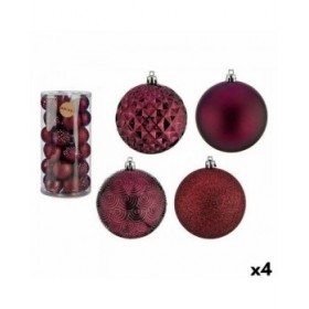Set di palline di Natale Viola 8 cm PVC (4 Unità)