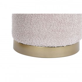 Poggiapiedi DKD Home Decor Bianco Marrone Rosa Dorato Legno MDF 48 x 48 x 45 cm