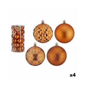 Set di palline di Natale 8 cm Arancio PVC (4 Unità)