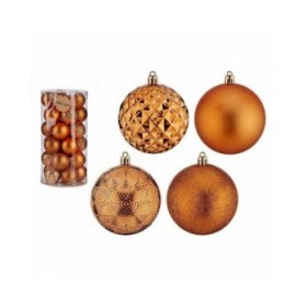 Set di palline di Natale 8 cm Arancio PVC (4 Unità)