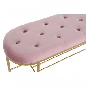 Panca DKD Home Decor 100 x 35 x 40 cm Rosa Dorato Metallo