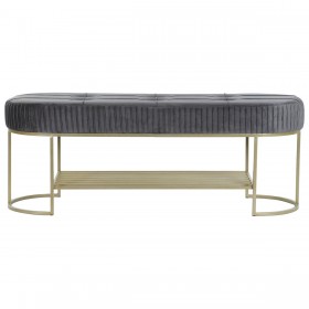 Panca DKD Home Decor Grigio Dorato Metallo 120 x 40 x 45 cm