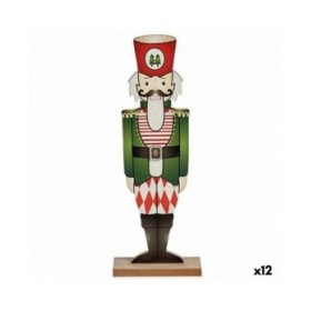 Statua Decorativa Schiaccianoci Nero Rosso Verde Legno 8 x 40 x 15 cm (12 Unità)
