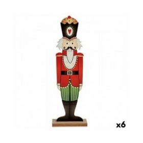 Statua Decorativa Schiaccianoci Bianco Nero Rosso Verde Legno 10 x 60 x 19 cm (6 Unità)