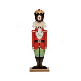 Statua Decorativa Schiaccianoci Bianco Nero Rosso Verde Legno 10 x 60 x 19 cm (6 Unità)