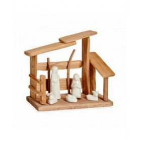 Presepe di Natale Bianco Naturale Legno Ceramica 10 x 21 x 25 cm (2 Unità)