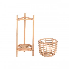 Vaso DKD Home Decor 25 x 25 x 70 cm Naturale Rattan Bali