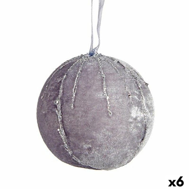 Set di palline di Natale Krist+ 19A5458-1G Argentato Poliestere (6 Unità)