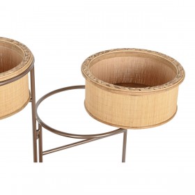 Vaso DKD Home Decor 55 x 42 x 79 cm Nero Marrone Ferro Bambù Tropicale