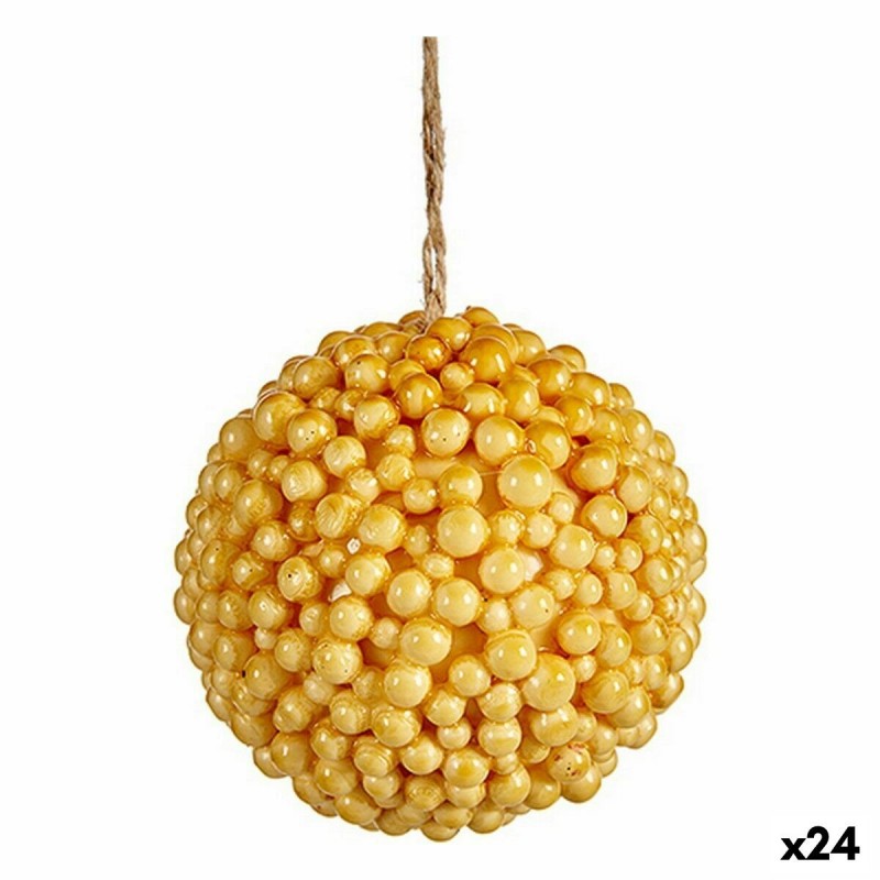 Palla di Natale Krist+ 19A24331 Giallo Plastica (24 Unità)