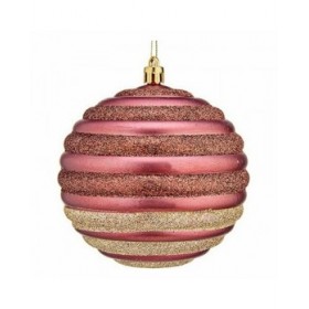 Set di palline di Natale Krist+ 00872 Rosa Plastica Cerchi (6 Unità)