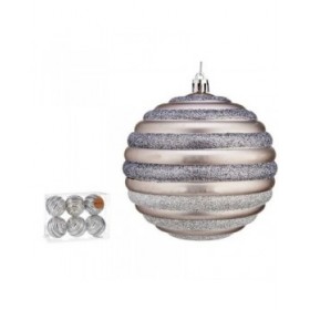 Set di palline di Natale Krist+ 00876 Argentato Plastica Cerchi 10 cm (6 Unità)