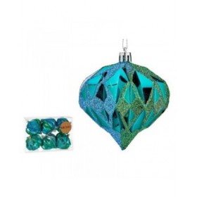 Set di palline di Natale Krist+ 00897 Azzurro Plastica Diamante (12 Unità)