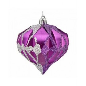 Set di palline di Natale Krist+ 00898 Viola Argentato Plastica Diamante (12 Unità)