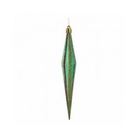 Set di Addobbi di Natale Krist+ 00901 Verde Dorato Affusolato 3 x 8,5 x 19 cm (12 Unità)