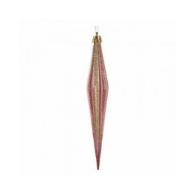 Set di Addobbi di Natale Krist+ 00902 Rosa Dorato PVC Affusolato 3 x 3 x 18,5 cm (12 Unità)