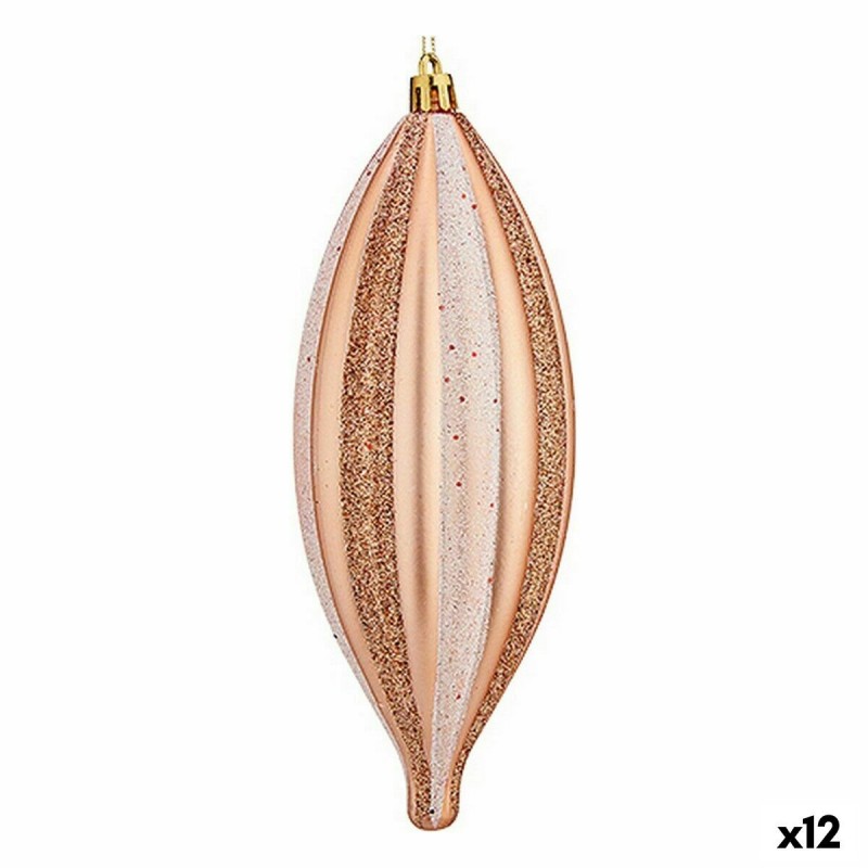 Set di Addobbi di Natale Krist+ 00904 Rame PVC Affusolato 3 x 3 x 18 cm (12 Unità)