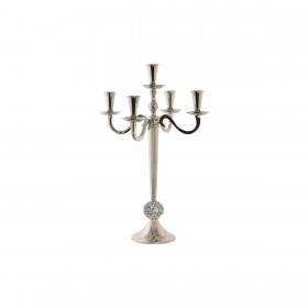 Candelabro DKD Home Decor Argentato Acrilico Alluminio Cromato 30 x 30 x 47 cm