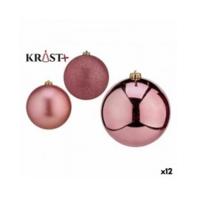 Set di palline di Natale Krist+ 00739 Rosa PVC (12 Unità)