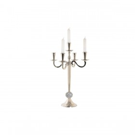 Candelabro DKD Home Decor Argentato Acrilico Alluminio Cromato 30 x 30 x 47 cm