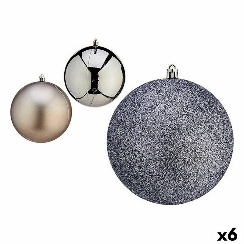 Set di palline di Natale Krist+ 00762 Argentato Plastica (6 Unità)