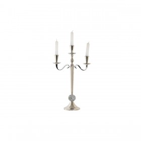 Candelabro DKD Home Decor 30 x 12 x 46 cm Argentato Alluminio Cromato